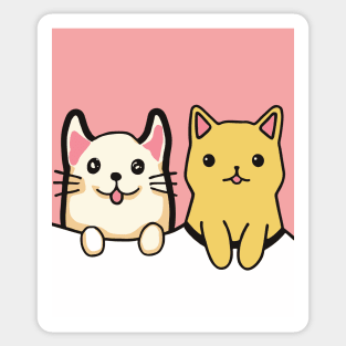 cat and dog friendship Sticker